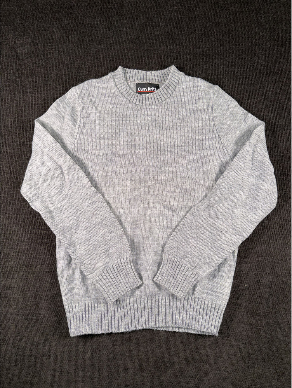 Curry Knits Light Gray Acrylic Pullover Sweater Size 34